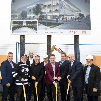 Groundbreaking ceremony for the Complexe 4 Glaces in Gatineau